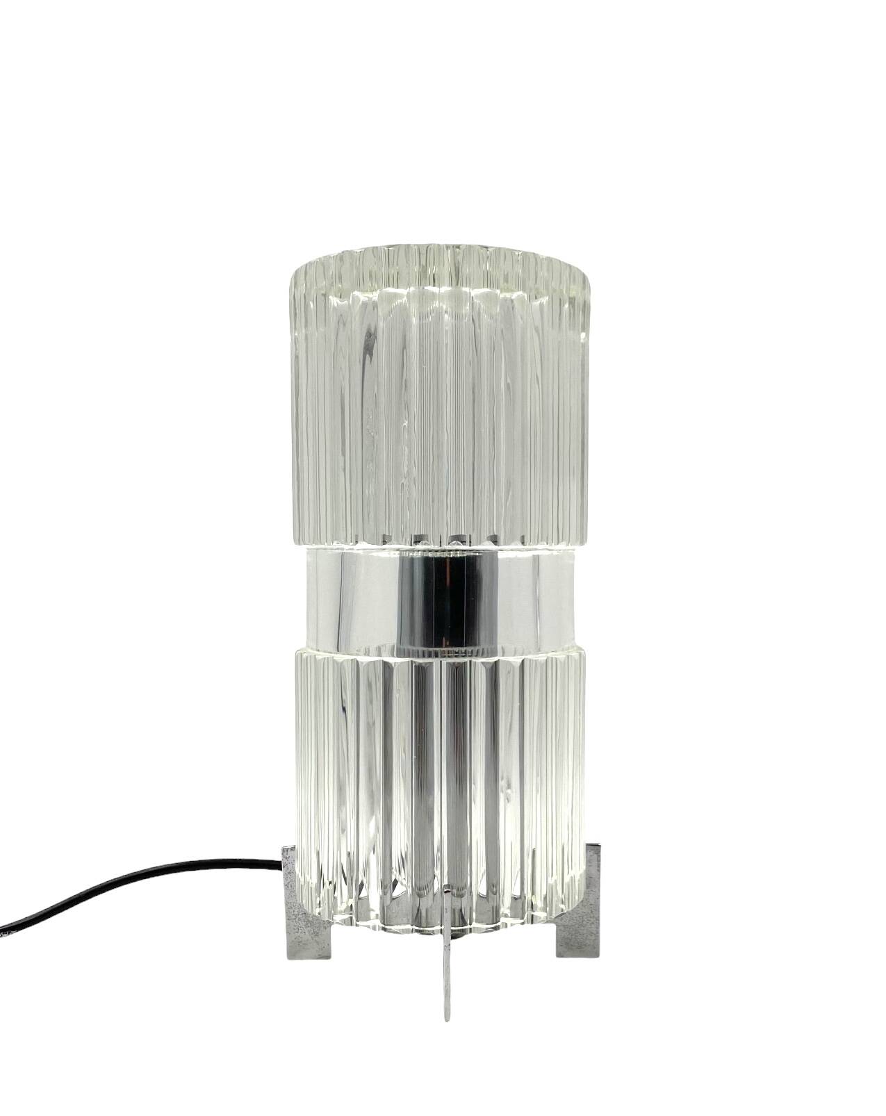 Glass table lamp, Fidenza Vetraria Italy 1970s