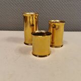 3 beautiful candle holders in 24 carat gold plating.  From Danish Altecco.