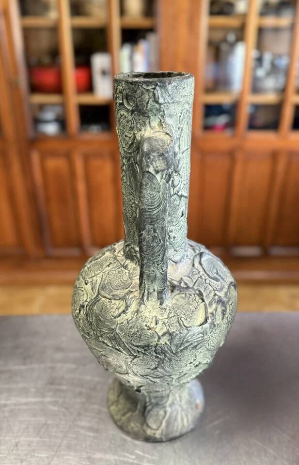 Patinated terracotta vase from the first half of the 20th century