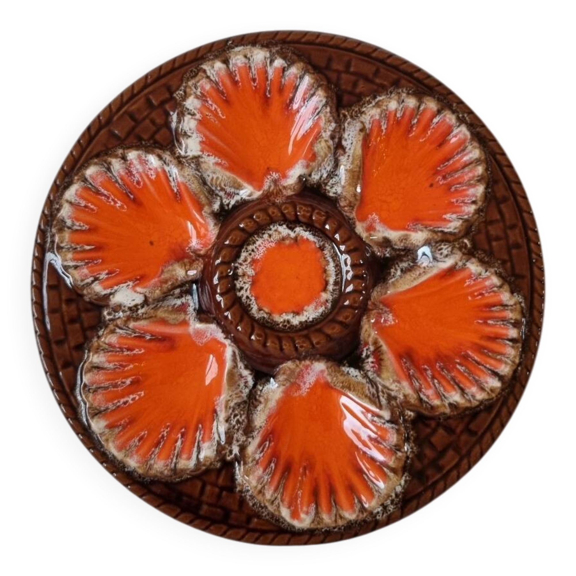 6 oyster plates Vallauris Marius Giuge