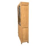 Parisian glass cabinet in solid raw oak, 1950