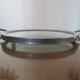 Modernist art deco tray in silver metal and smoked glass 1940s