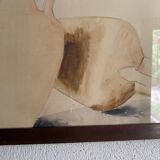Illustration aquarelle, cadre bois vitré