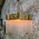 Hanging lamp Art Deco copper with glass beads