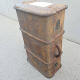 Old wooden travel trunk case