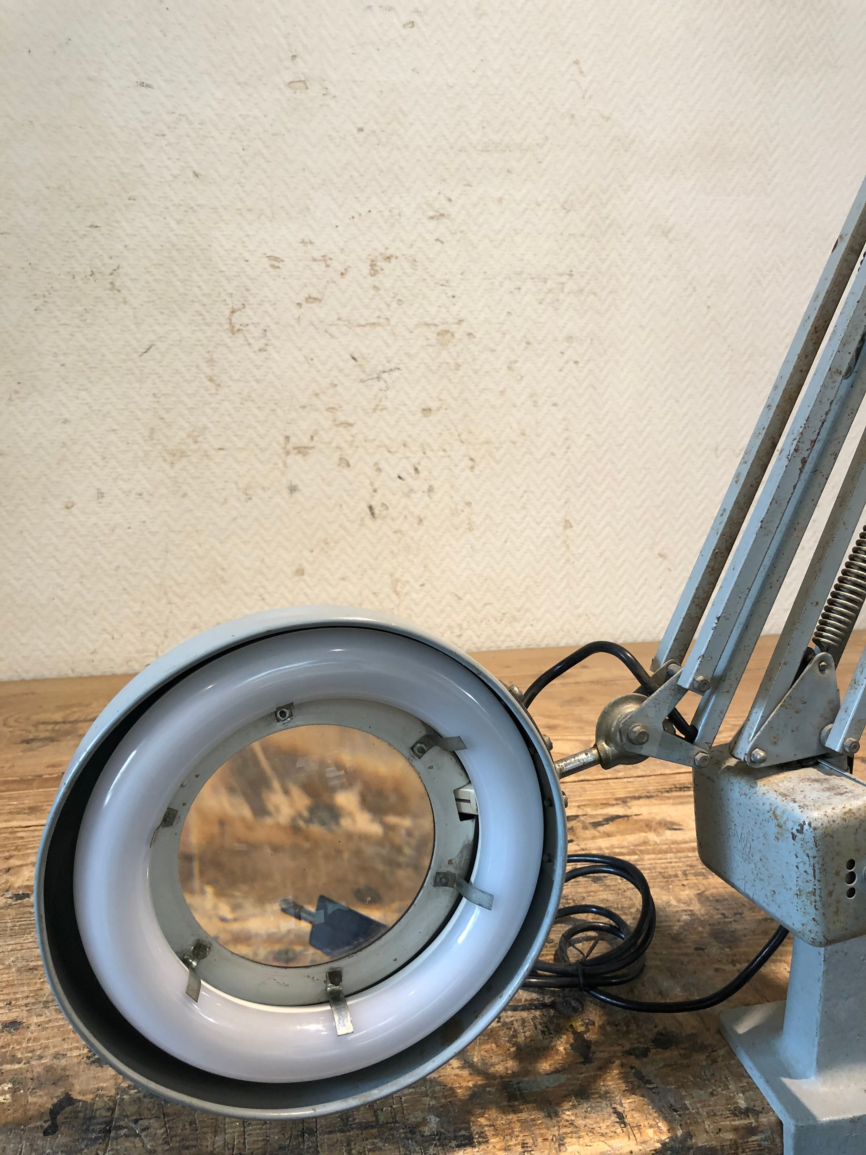 Rimsa Ciclope lamp with magnifying glass 1950