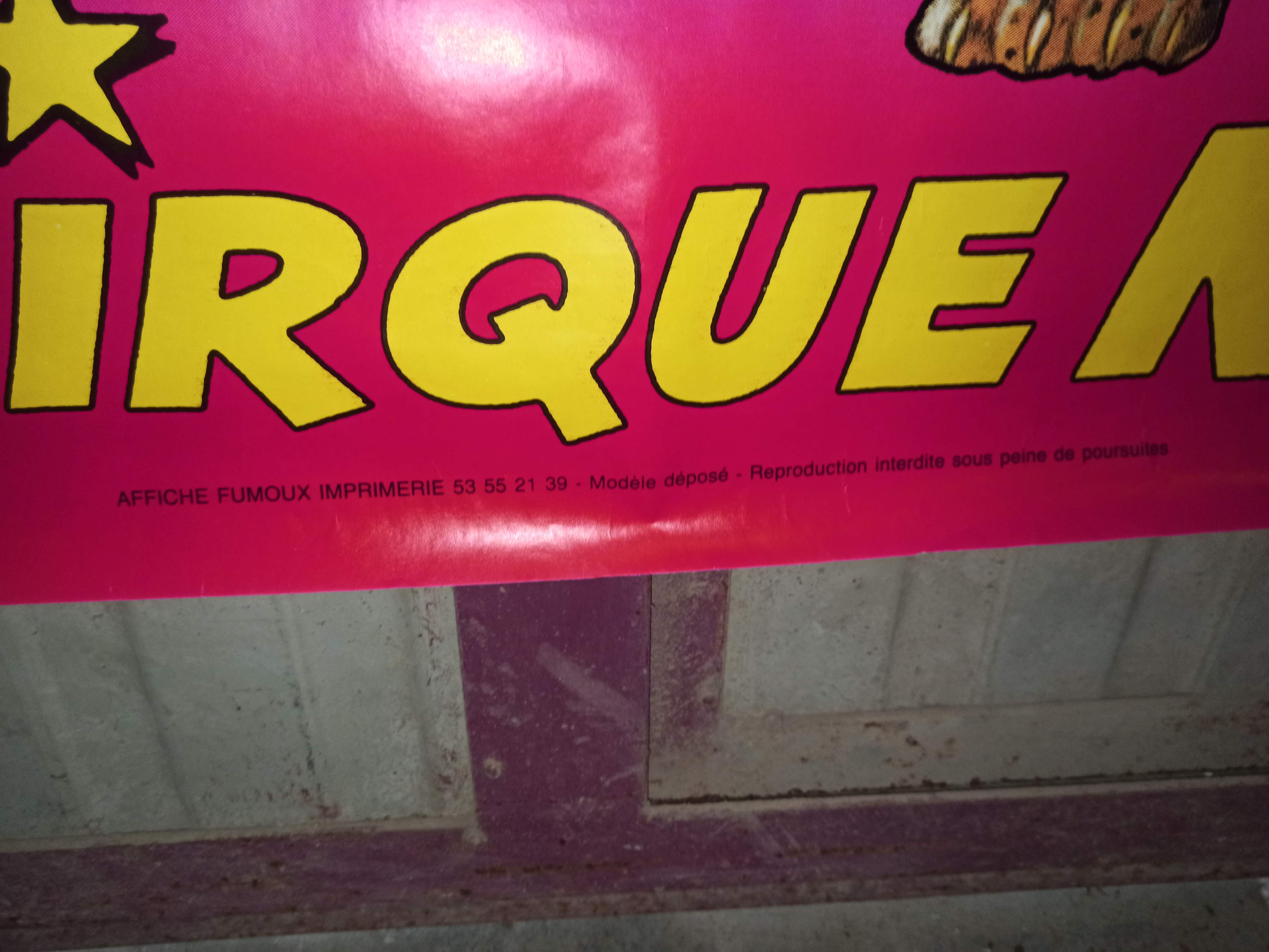 Large circus poster Pinder 156 cm clown Jean Richard