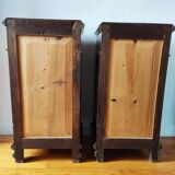Pair of Italian bedside tables from the beginning of the 20th century in walnut