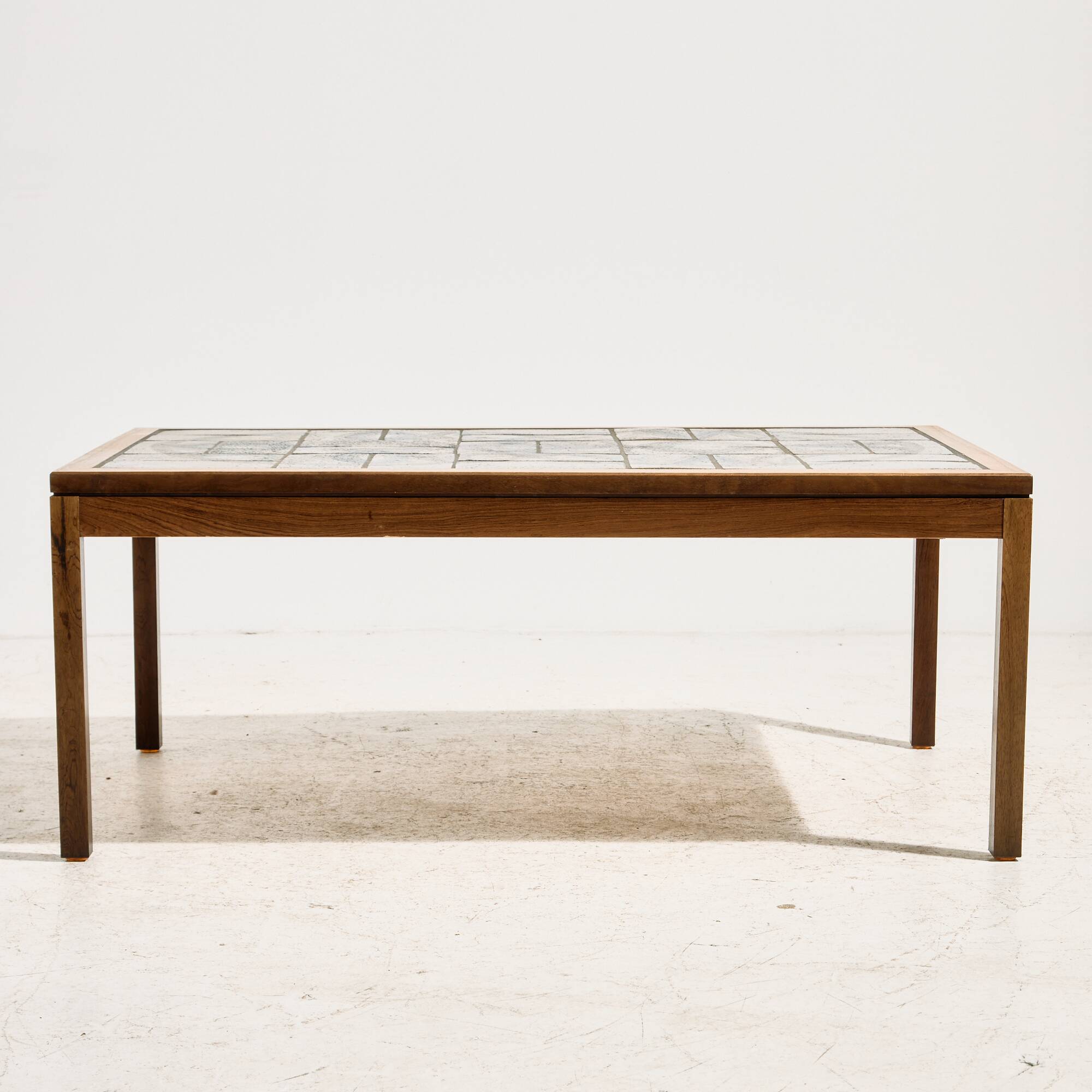 Coffee table in rosewood and ceramic by Lisbeth Sallingboe