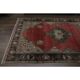 Tapis turc fait main en laine et coton rouge des années 1970 172x278