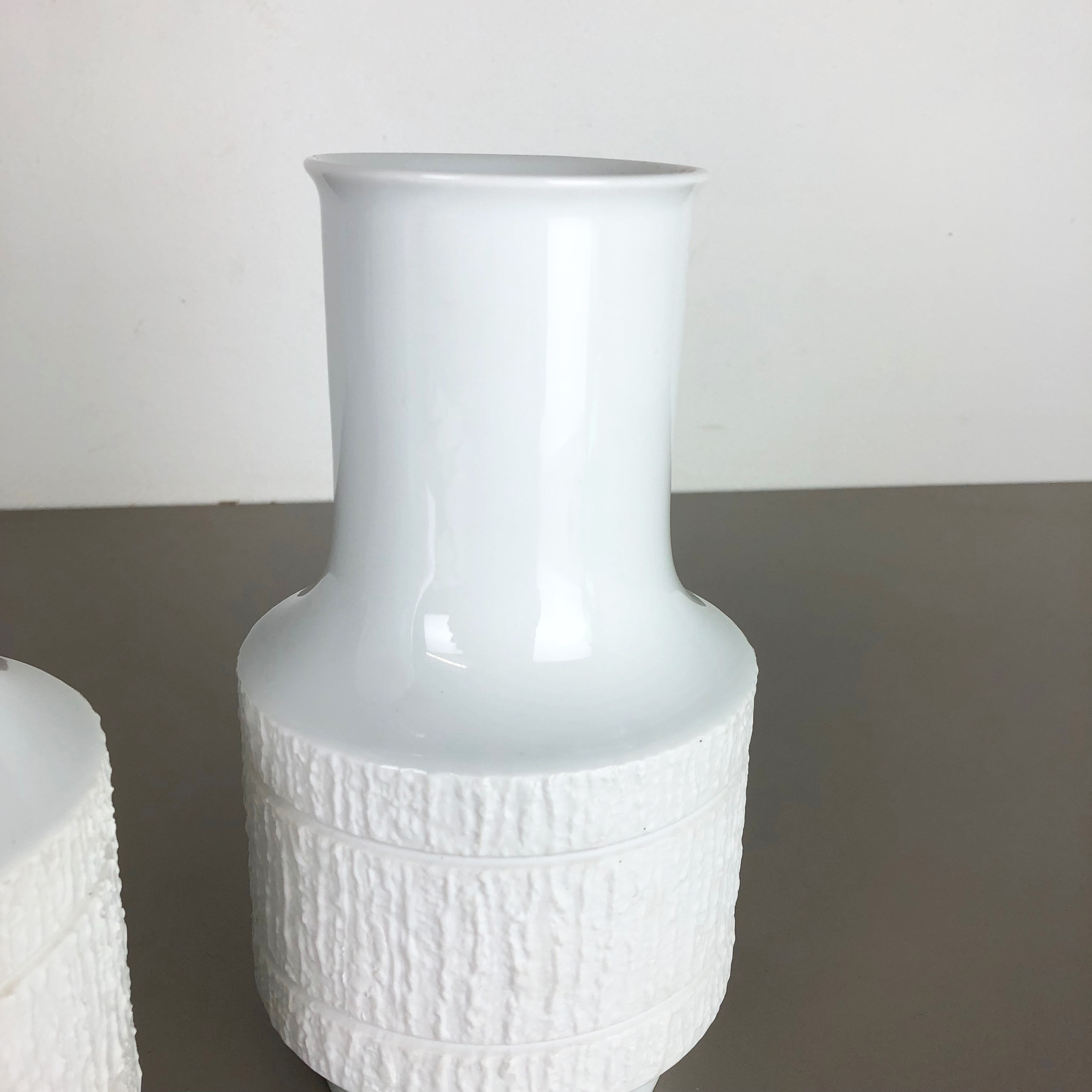 Set of 2 Porcelain Op Art Vase by Richard Scharrer for Thomas, Germany, 1970s