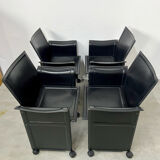 Lot 4 old armchairs "Korium" by Tito Agnoli for Matteo Grassi 1980
