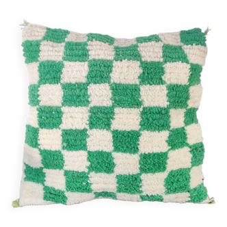 Coussin berbère damier vert