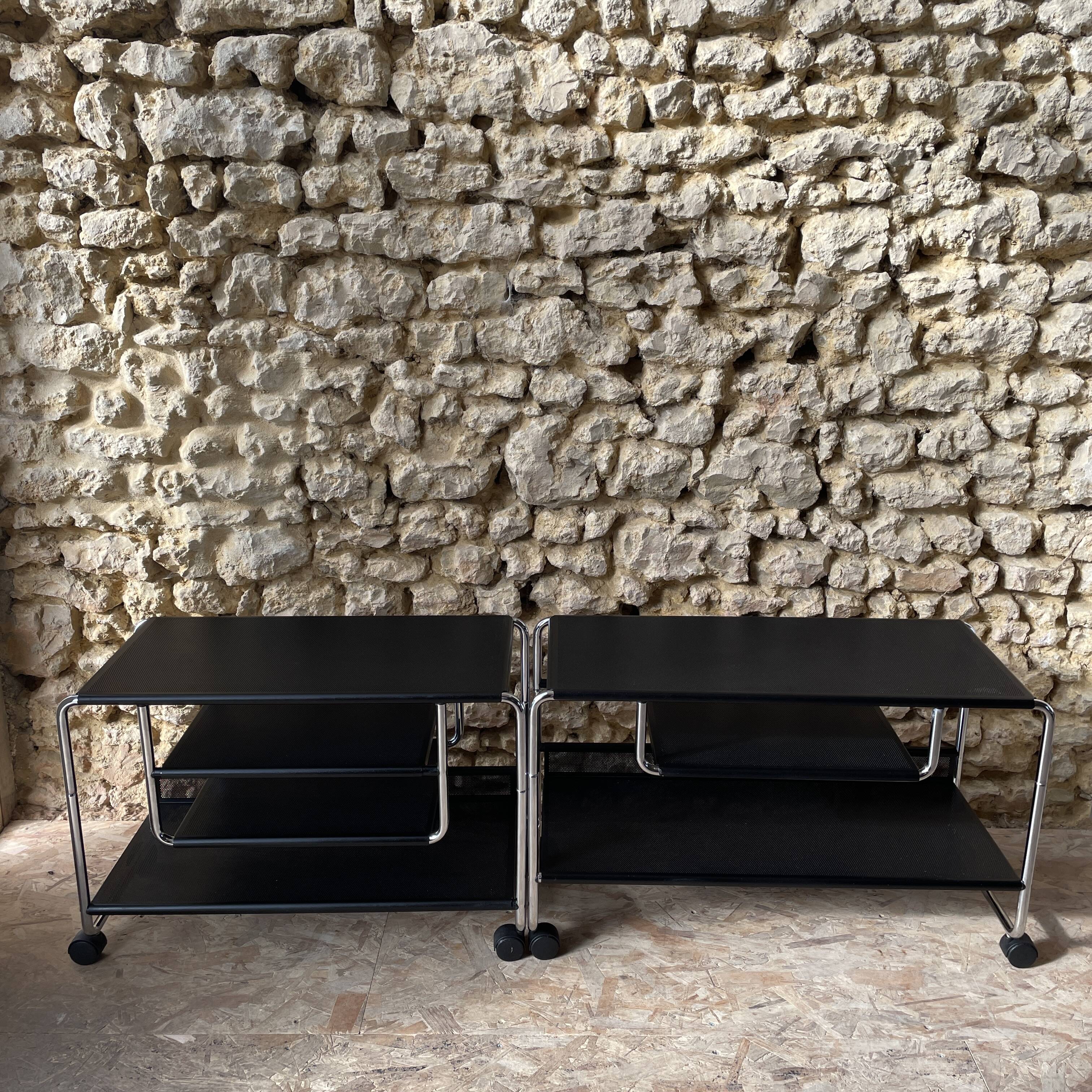 Occasional furniture / hi-fi furniture on chrome metal wheels – Habitat