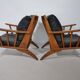 Leather Lounge Armchair Set – Teak, 1960s Mid-Century Vintage