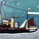 Painting oil on marine panel boat folk art naïve art 1930