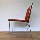 Set of mid-century design chrome dining chairs and table, 1970s