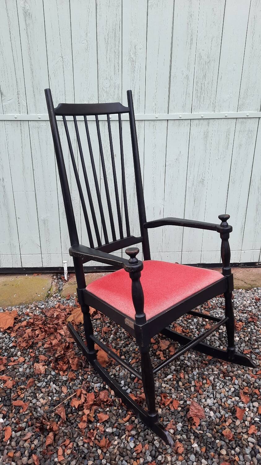 Wooden rocking chair / Fabric year 1967