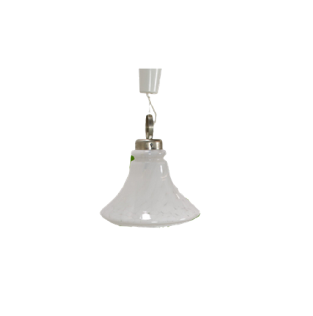 Vintage glass pendant lamp with chrome details