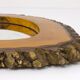 Wall mirror tree trunk in walnut, Carl Aubock modernist style, Austria, 1950s.