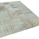 Handmade anatolian overdyed 171 cm x 241 cm blue patchwork carpet