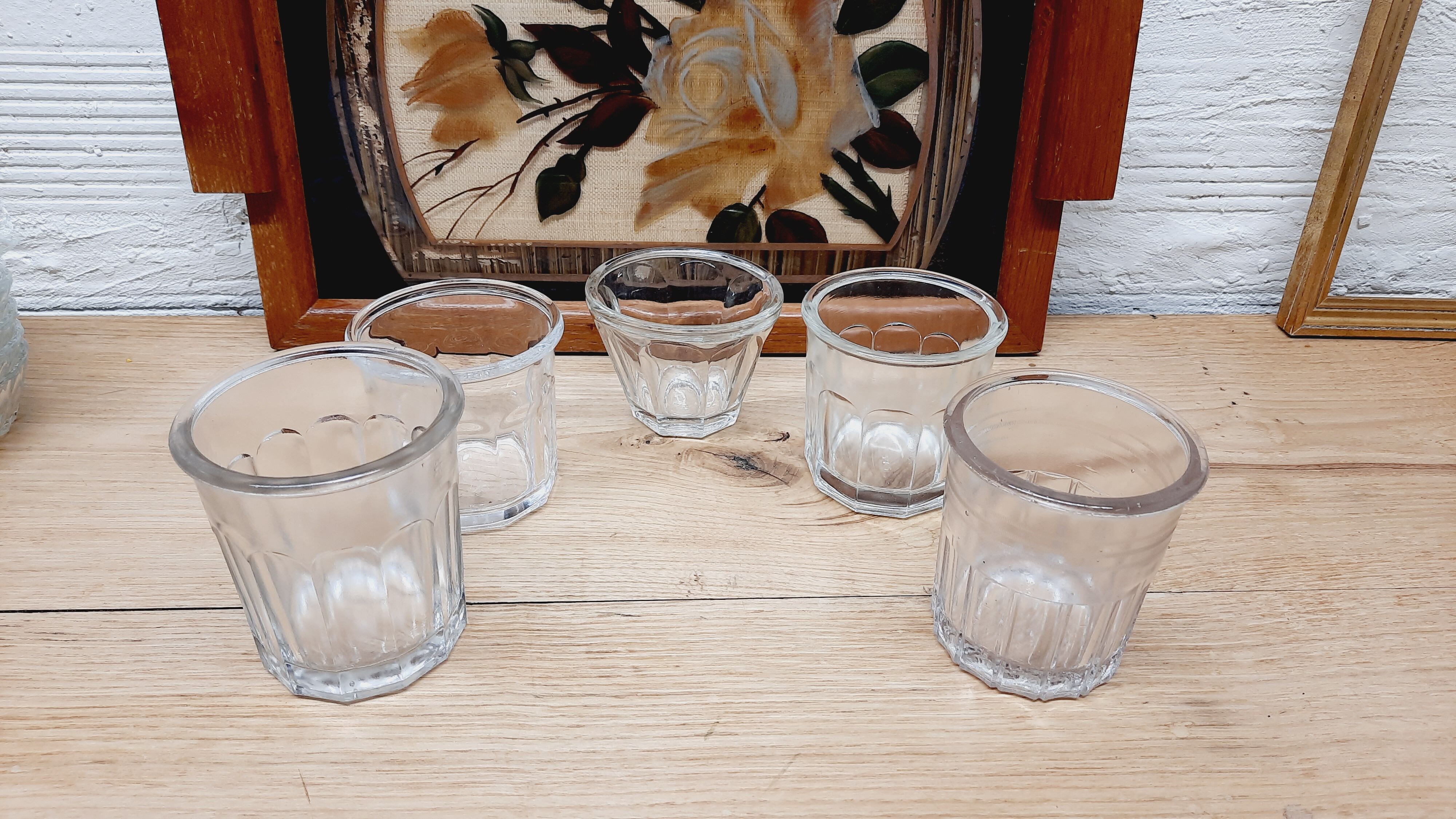 Lot 5 antique jam jars