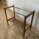 Danish trolley on wheels, teak, brass and glass