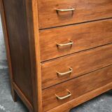 Vintage solid wood chest of drawers – 1950s – tapered legs