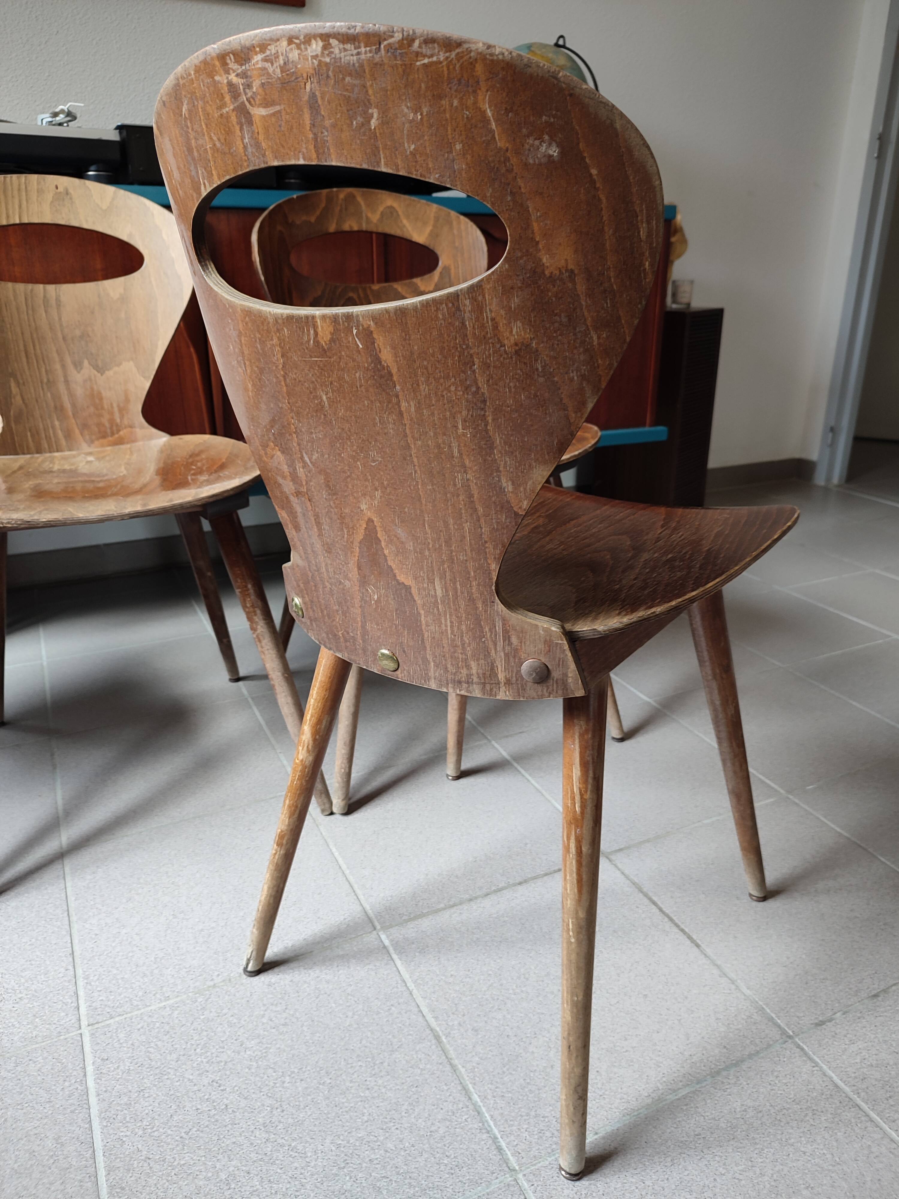 Set of 4 Baumann chairs ant model