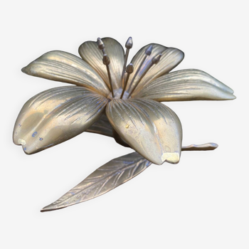 Lotus flower ashtray in bronze circa 1970