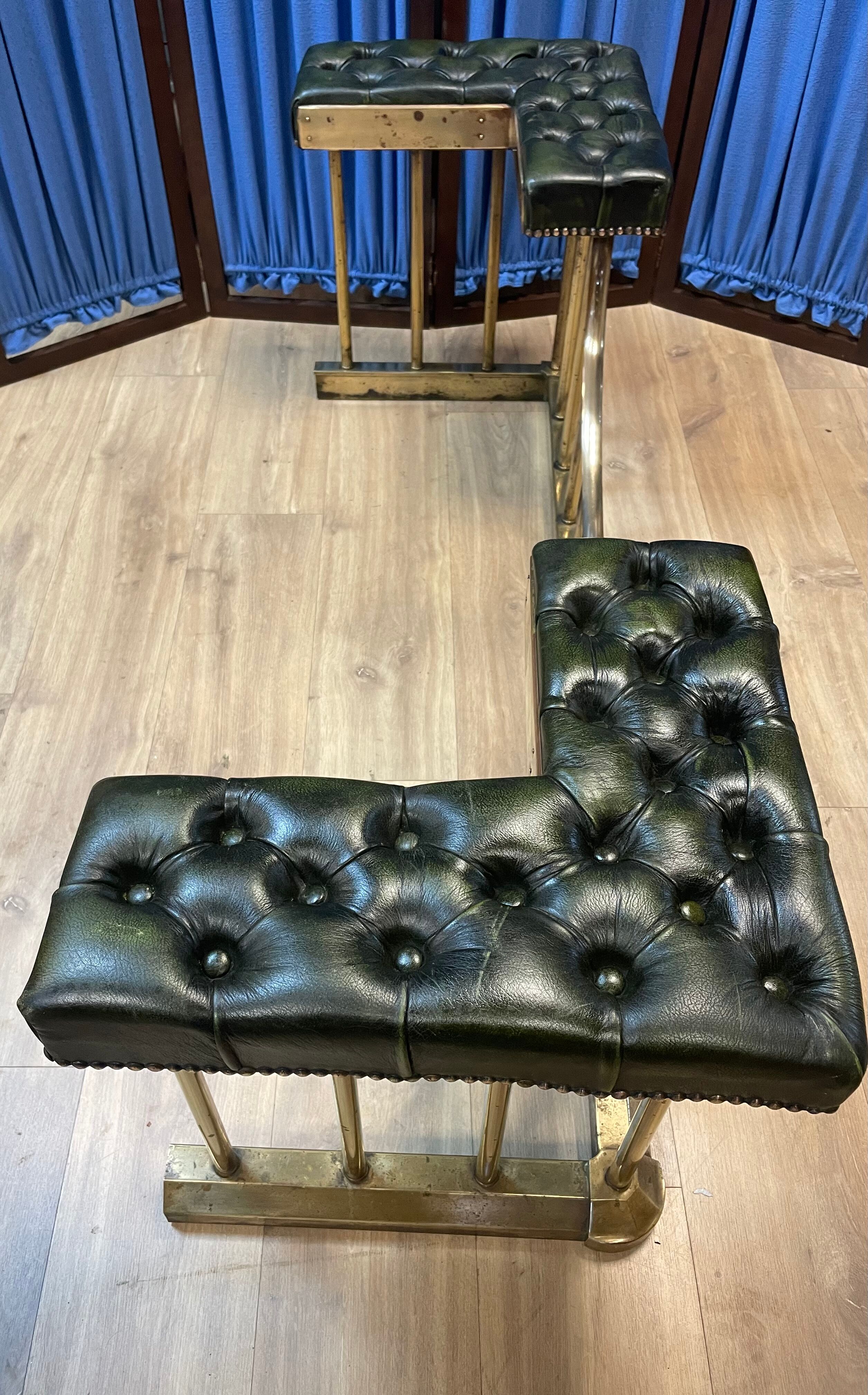 Very nice old chersterfield fireplace bench