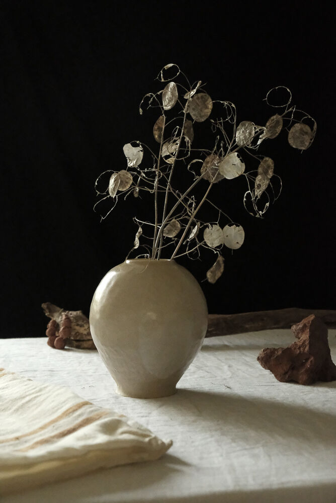 Vase boule en grès