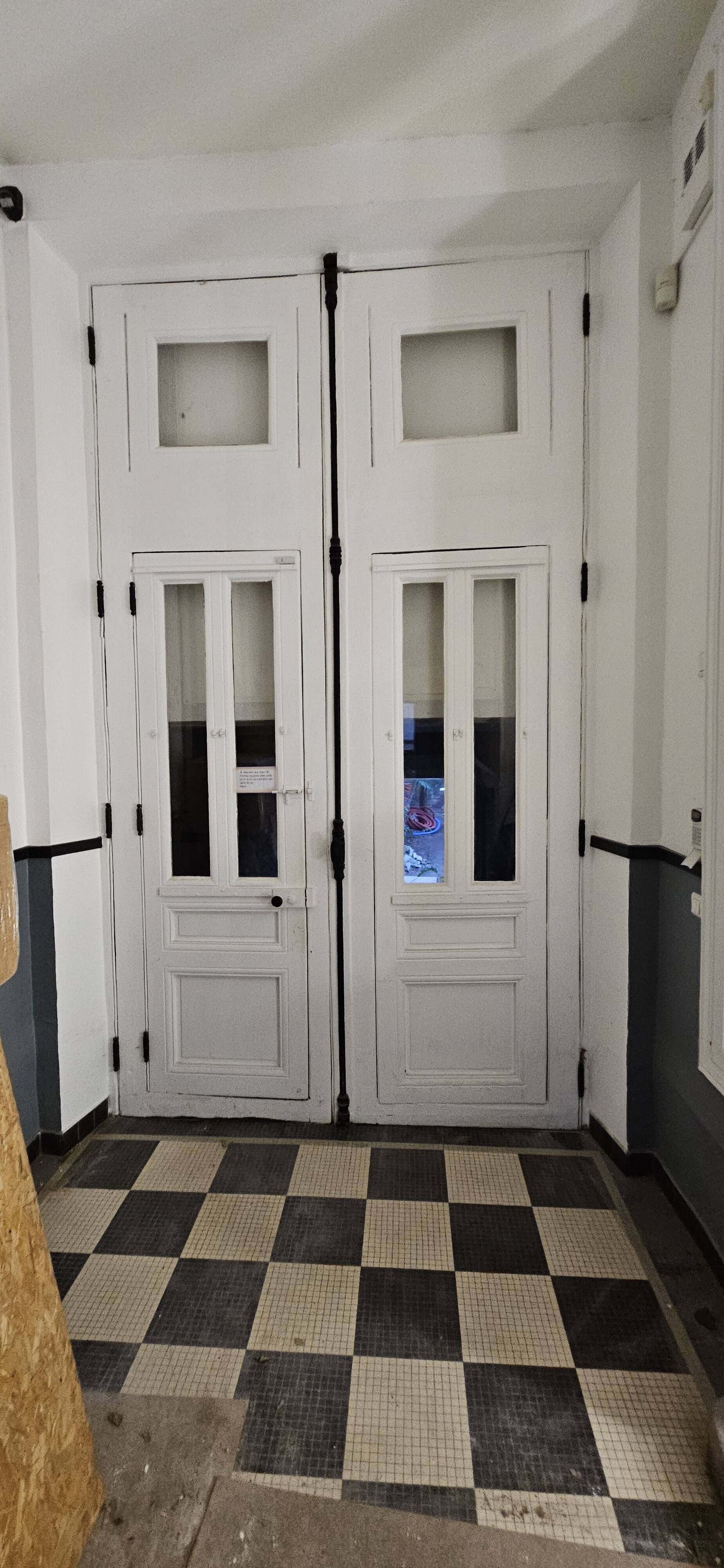3.75m Porte Cochère Block - 19th century solid oak - glazed + espagnolette + wolf's mouth sheep