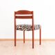 Danish teak dining chairs with zebra print from Boltinge Stølefabrik