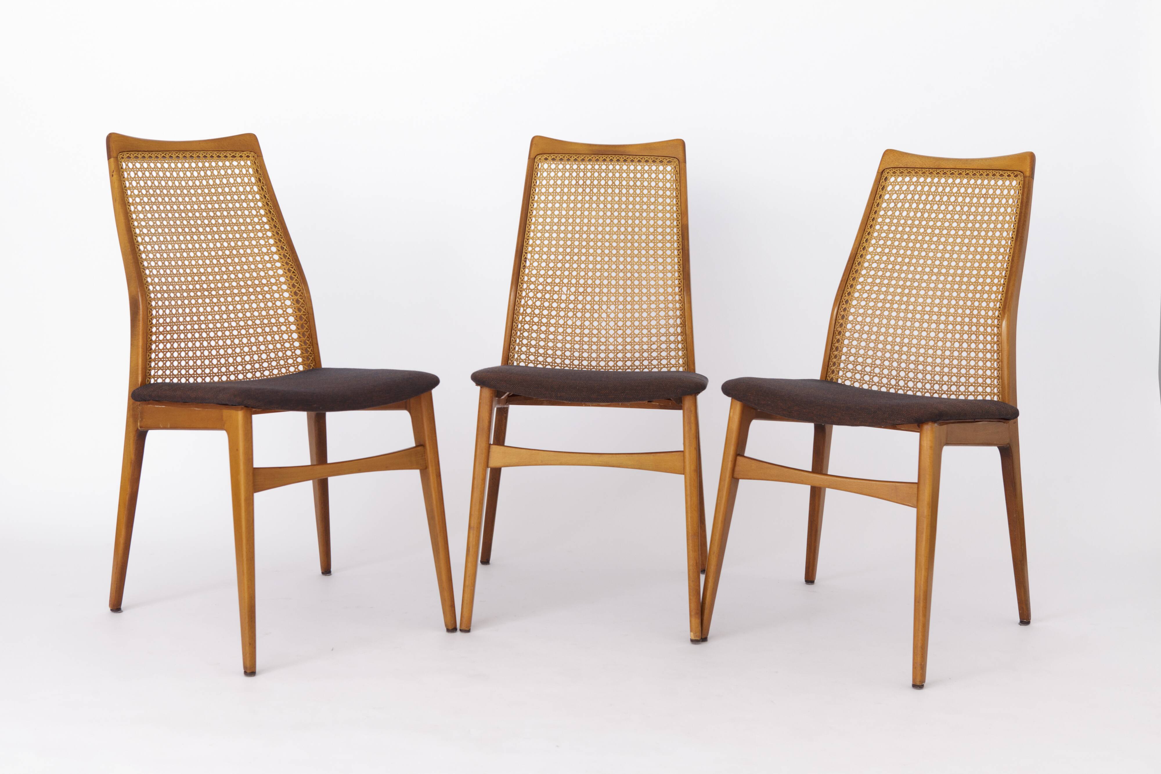 3 Vintage Chairs 1960s Germany by Wilhelm Benze