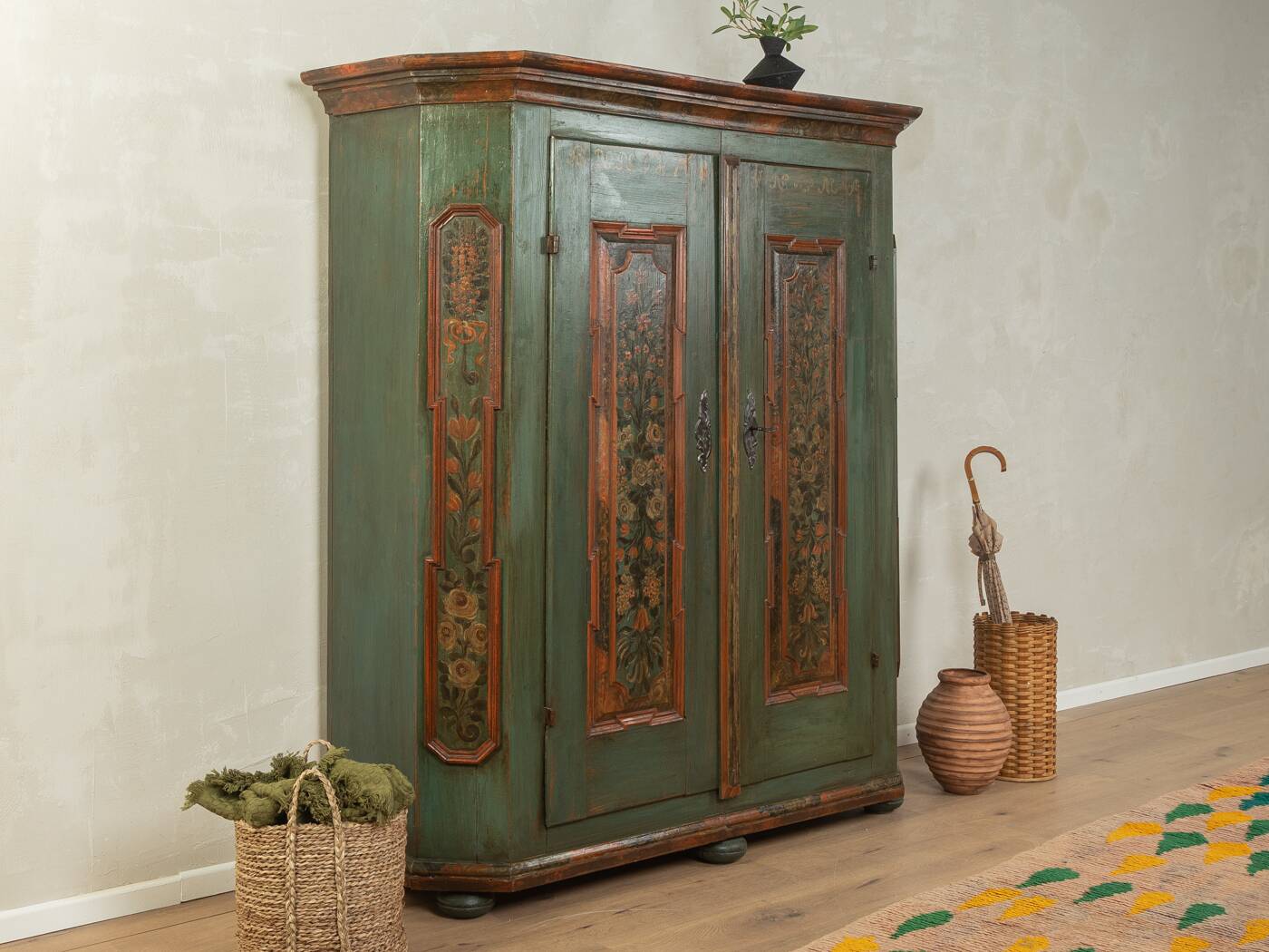 antique farmhouse cabinet, vintage