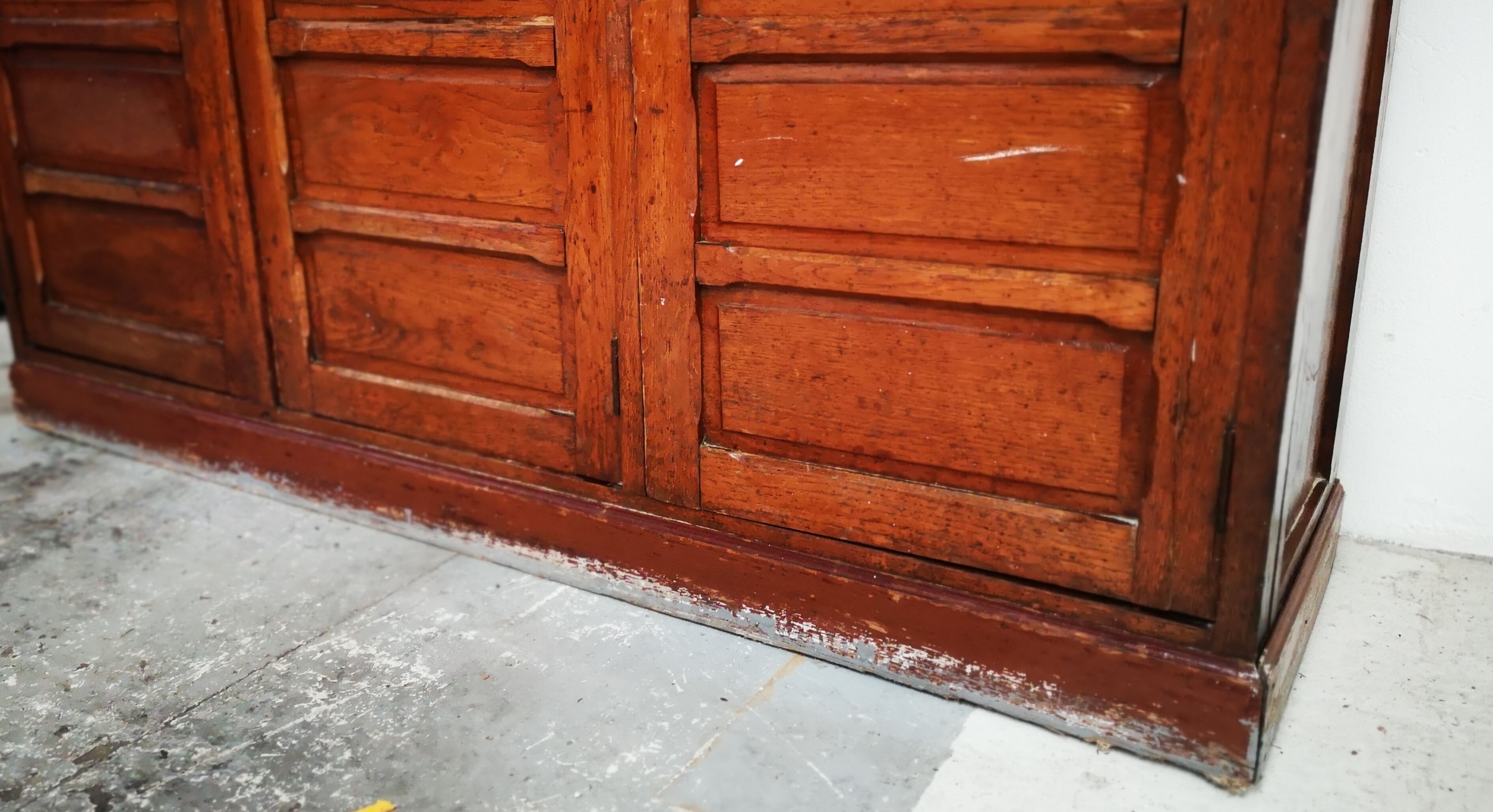 Old cardboard storage cabinet
