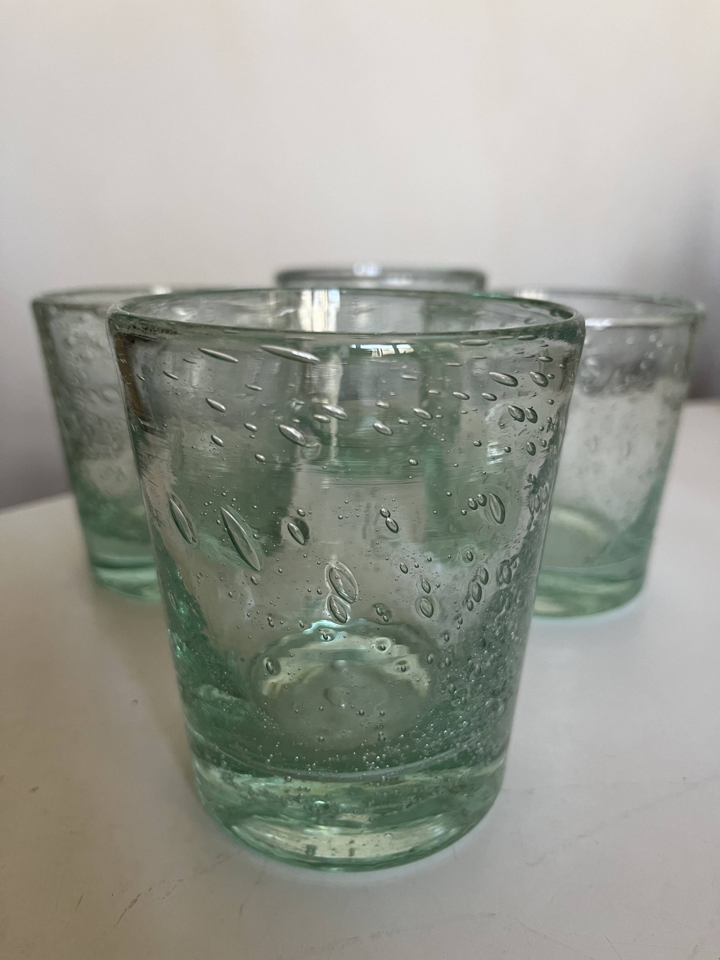 Set of 4 Biot XXL 1960 green Aqua tumblers.