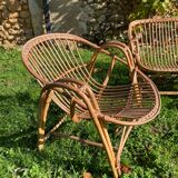 Ball rattan lounge consisting of a sofa and 2 armchairs