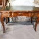 Louis XV flat desk marquetry and leather