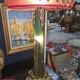Grande lampe style Art Nouveau – pied en bronze et verre, abat-jour dégagé
