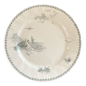 Plat rond en terre de fer Gien