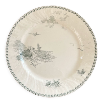 Round dish in Gien iron clay late 19th century