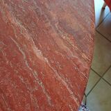 Table à manger en travertin rouge 120 cm de diamètre