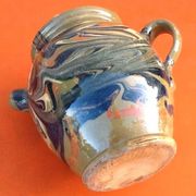 Année 1940 Chevrette / Cruche à eau provençale terre cuite émaillée