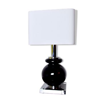 Cubic table lamp with ceramics by Bd Lumica, Italy, 1980