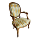 Vintage Louis XVI style medallion armchair – Carved wood and fabric