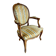 Vintage Louis XVI style medallion armchair – Carved wood and fabric