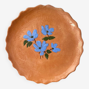 Artisanal ceramic flower plate
