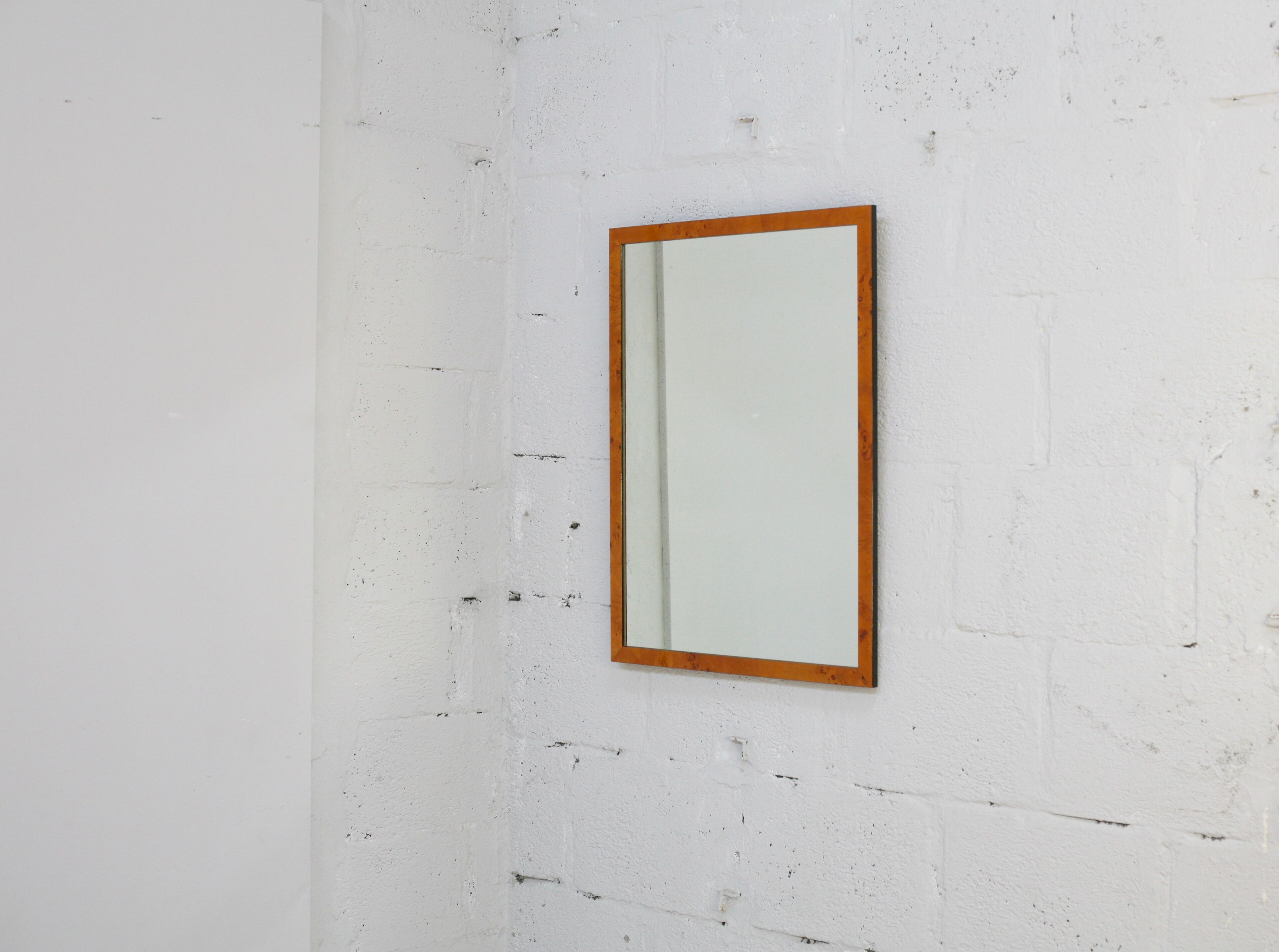 Mirror in wooden "magnifying glass". france, circa 1970
